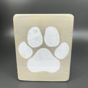 Rustic Marlin Design Wood Block Wood Rustic Block Paw Print Paperweight Square